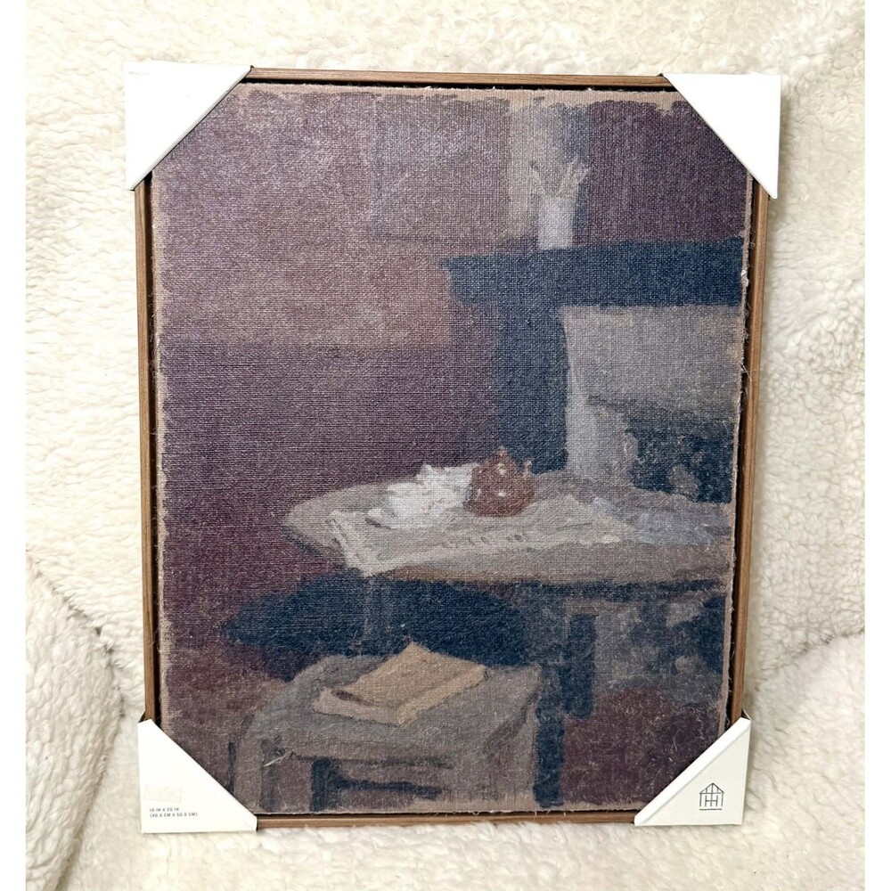 Hearth & Hand Magnolia 20x16 Framed Burlap Dining Still Life Wall Art NEW - Picture 2 of 3